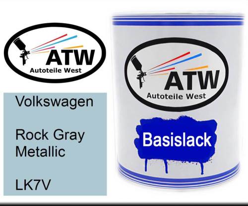 Volkswagen, Rock Gray Metallic, LK7V: 1L Lackdose, von ATW Autoteile West.